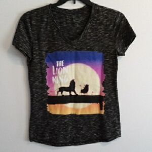 Disney Lion King Heathered Gray V-Neck Short Sleeve Women's Shirt